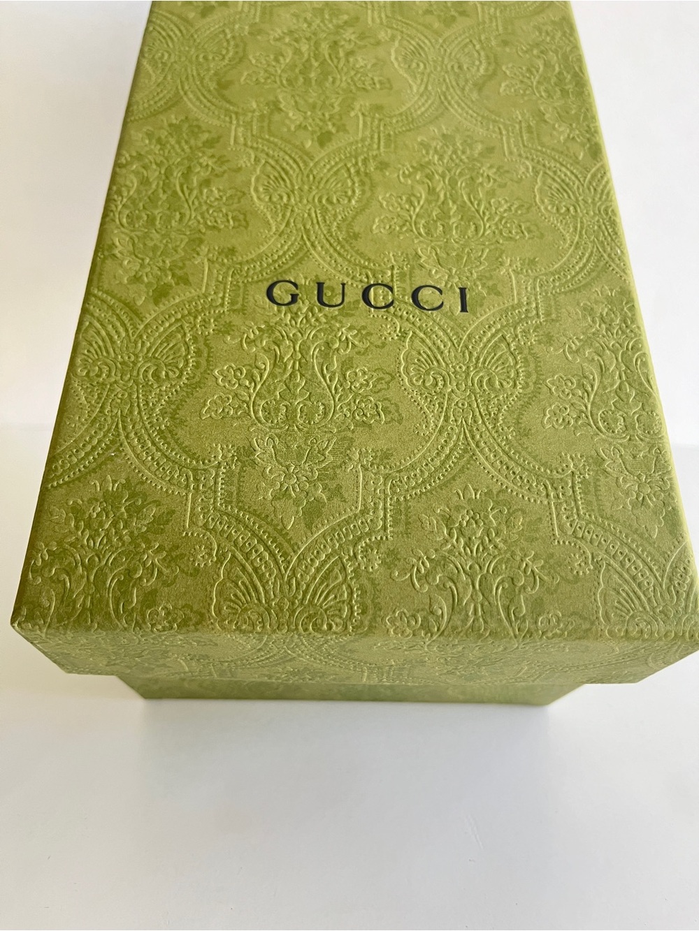 Gucci Olive Green Embossed Logo standard shoe Box perfect!!